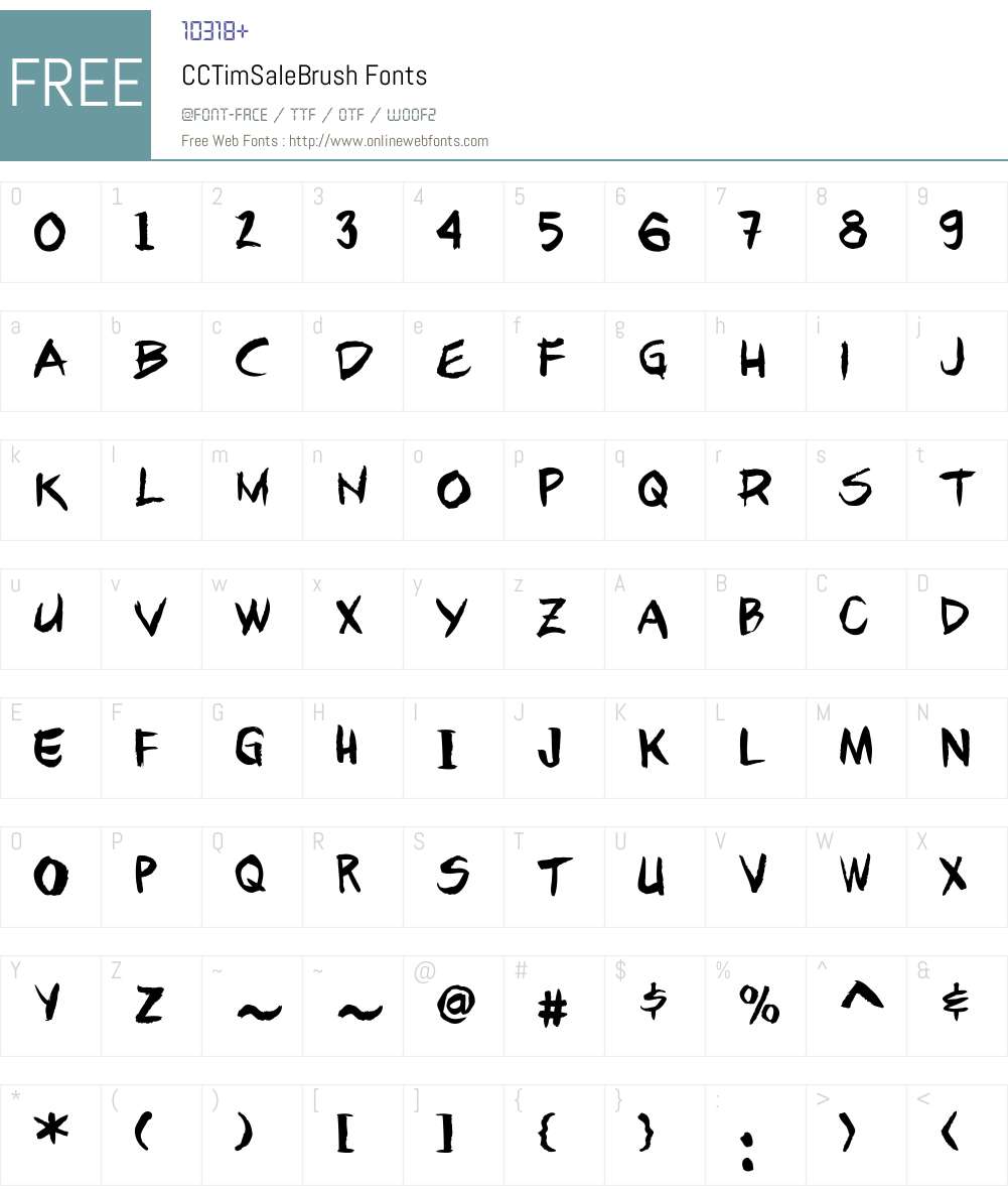 CCTimSaleBrush Font Screenshots