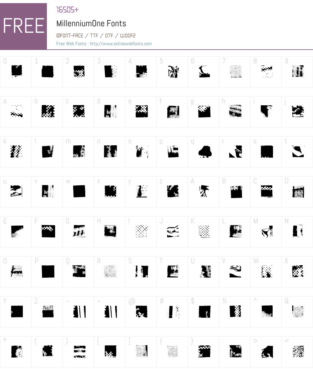 MillenniumW95-One Font Screenshots