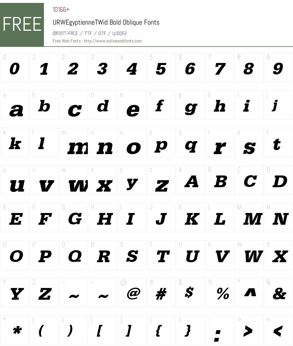 URWEgyptienneTWid Font Screenshots