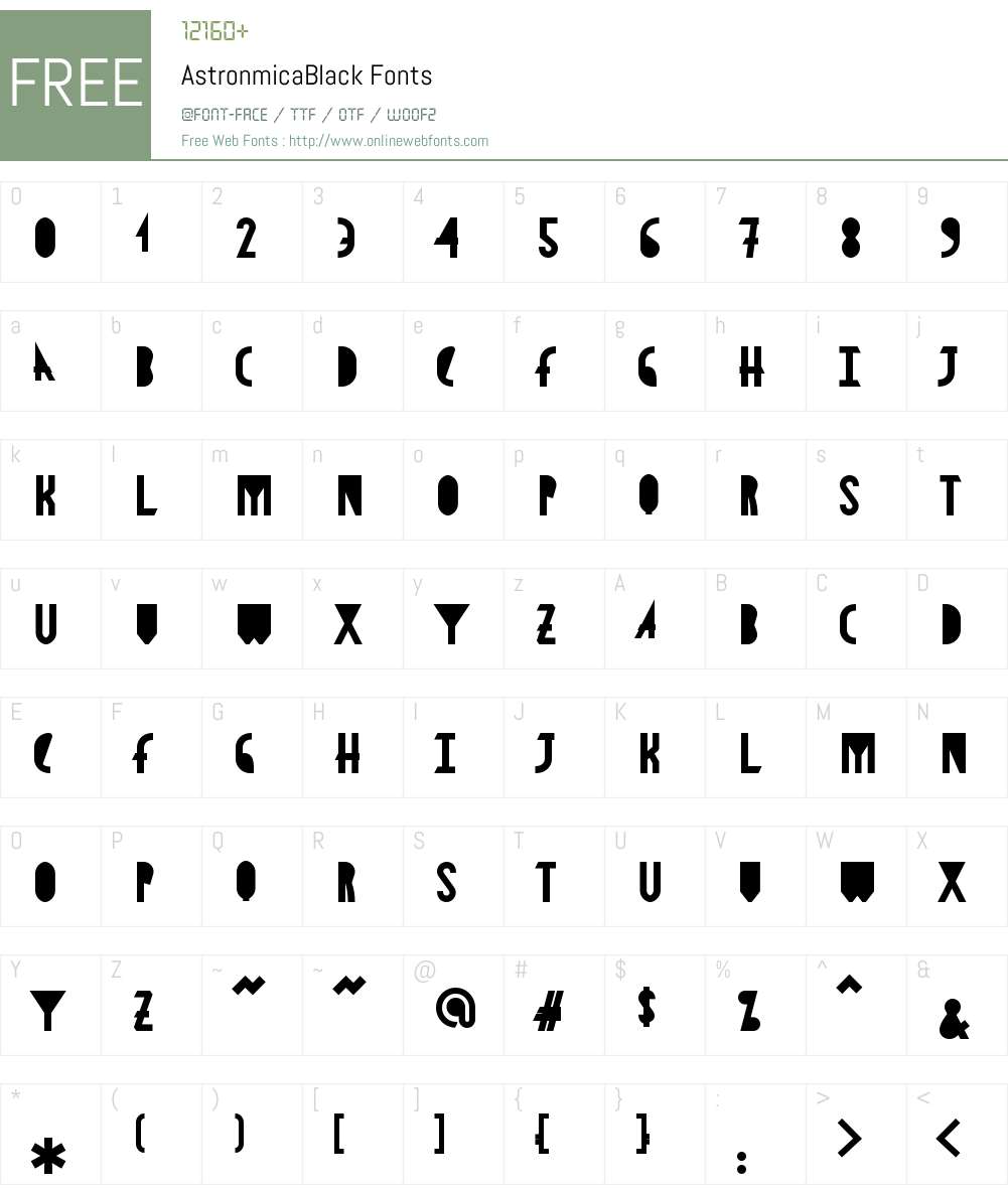 AstronmicaBlack Font Screenshots