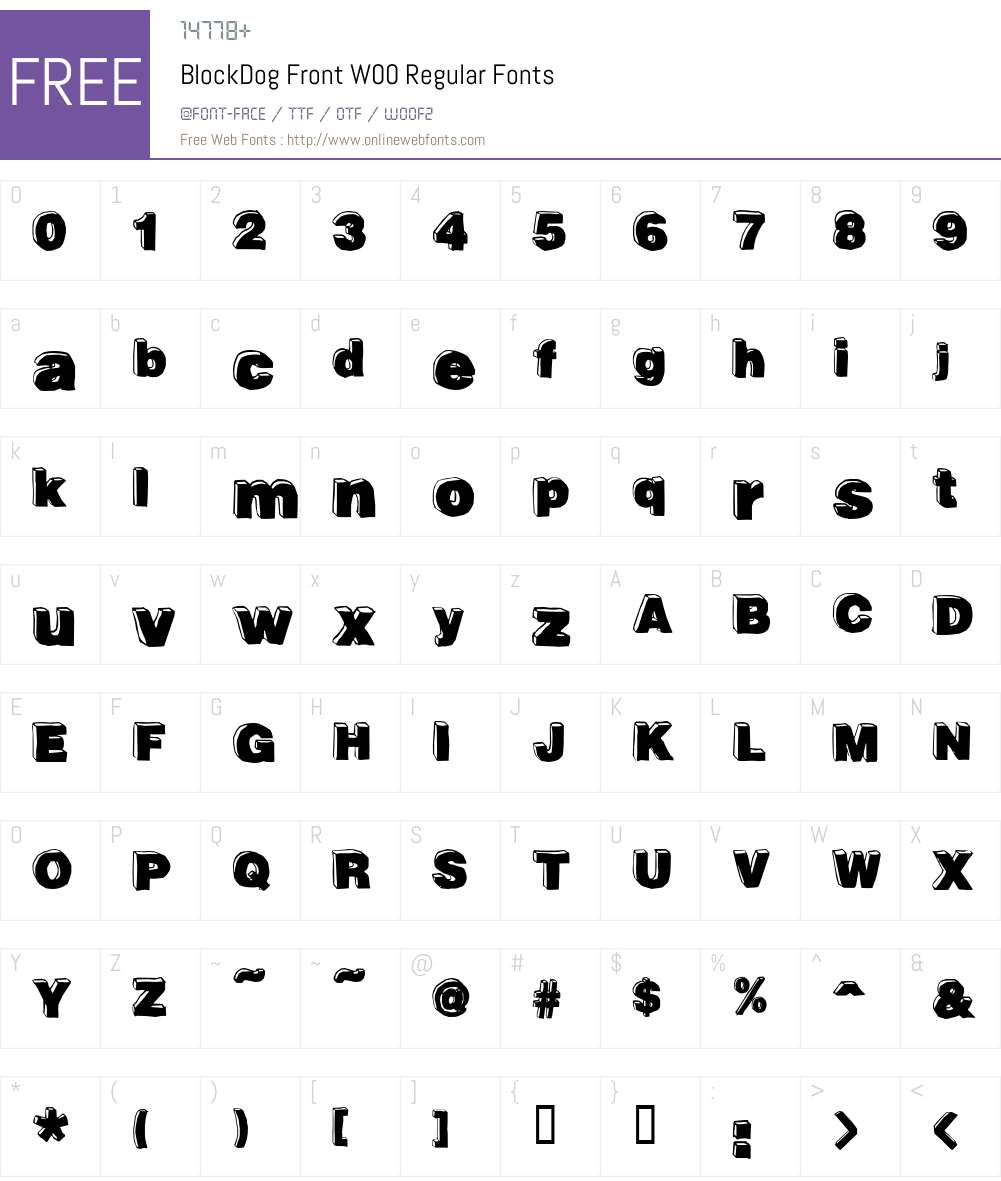 BlockDog Front Font Screenshots