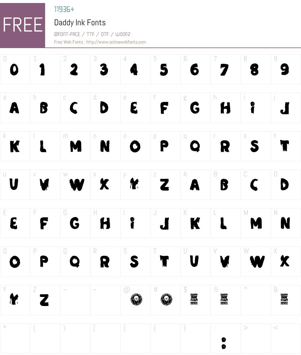 Daddy Ink Font Screenshots