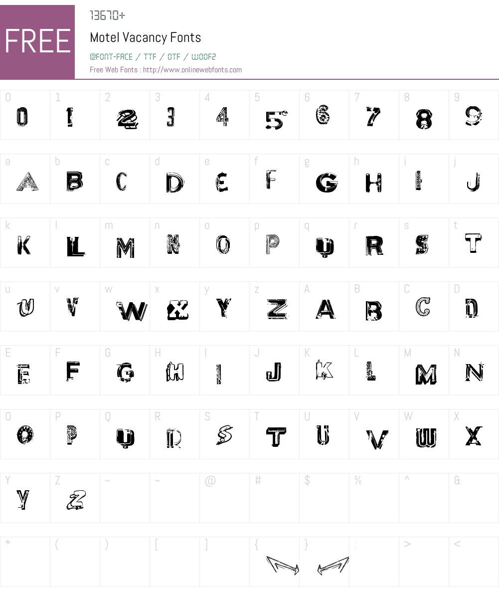 Motel Vacancy Font Screenshots