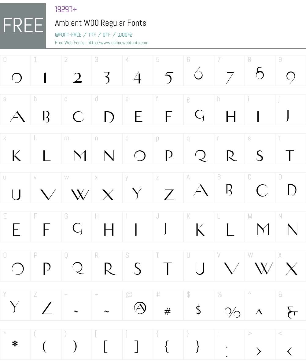 Ambient Font Screenshots