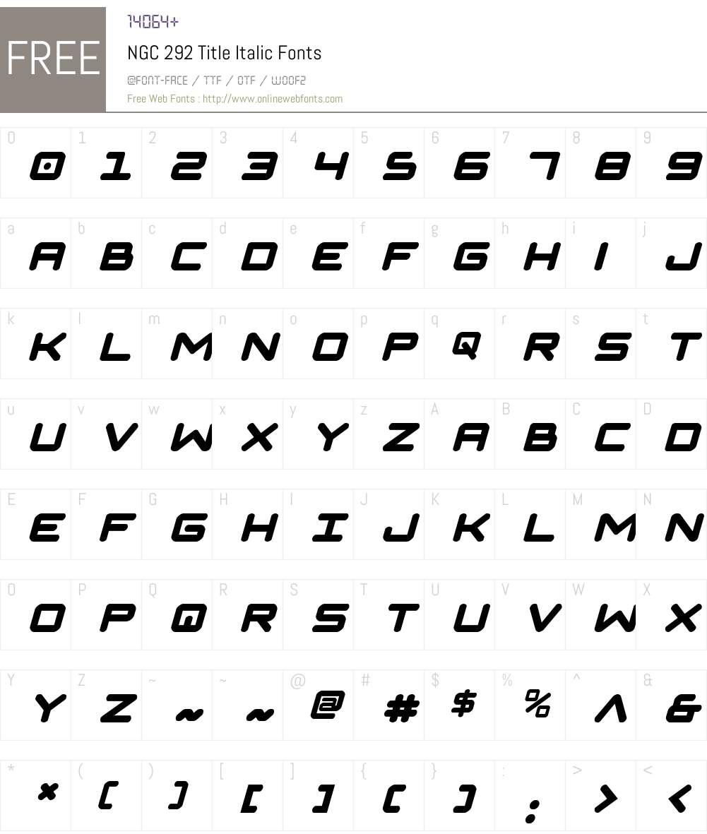 NGC 292 Title Italic Font Screenshots