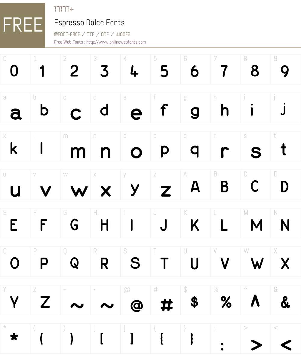 Espresso Dolce Font Screenshots