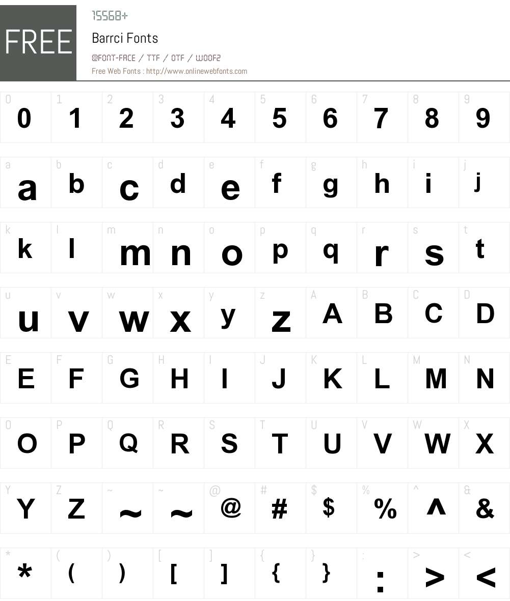 Barrci Font Screenshots