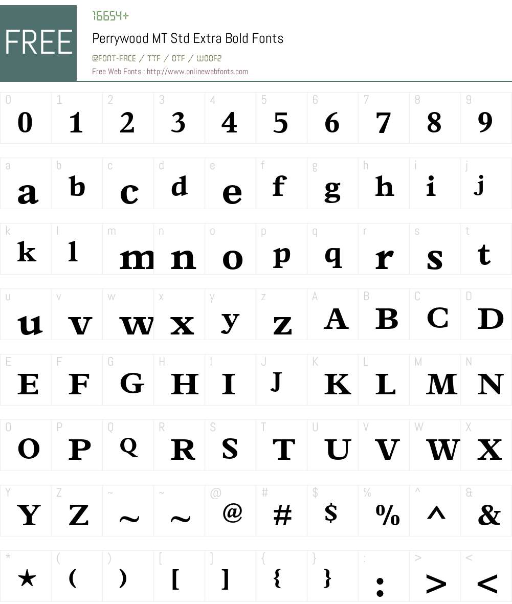 Perrywood MT Std Font Screenshots
