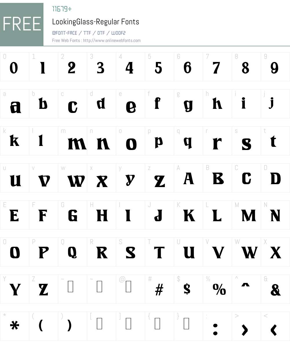 LookingGlass Font Screenshots