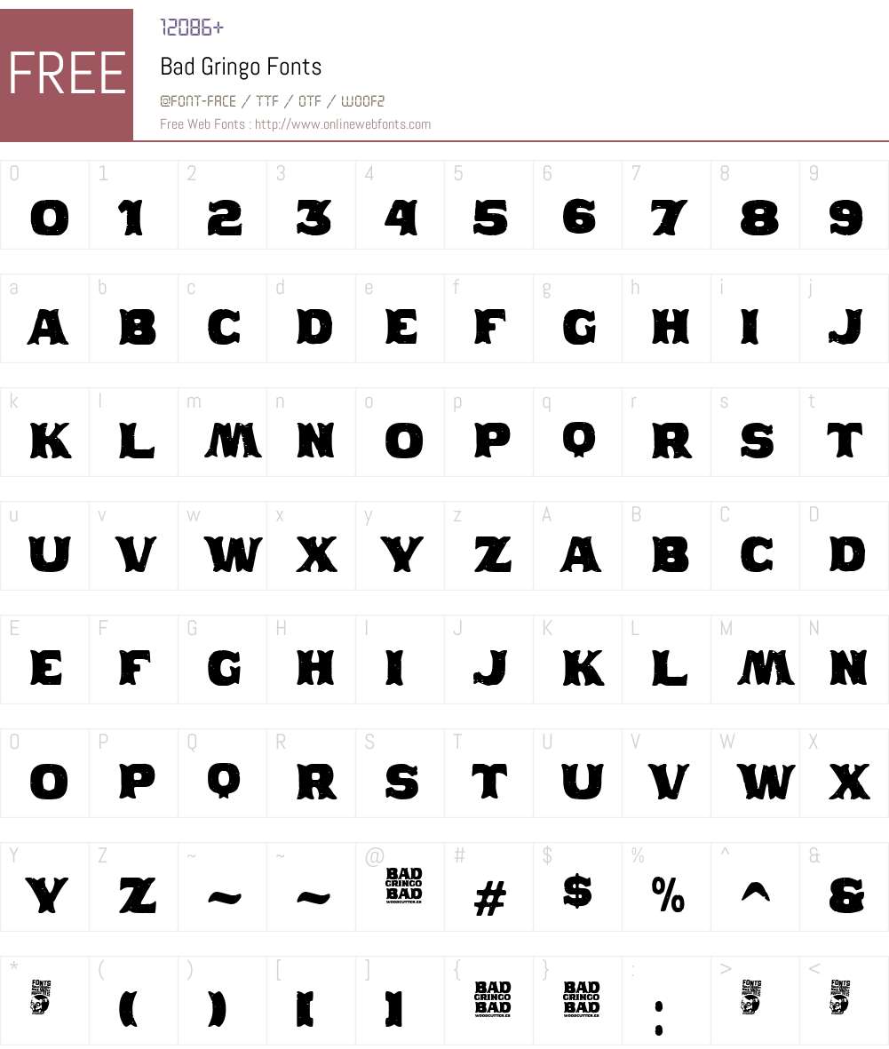 Bad Gringo Font Screenshots