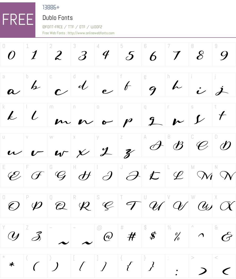 Dublo Font Screenshots
