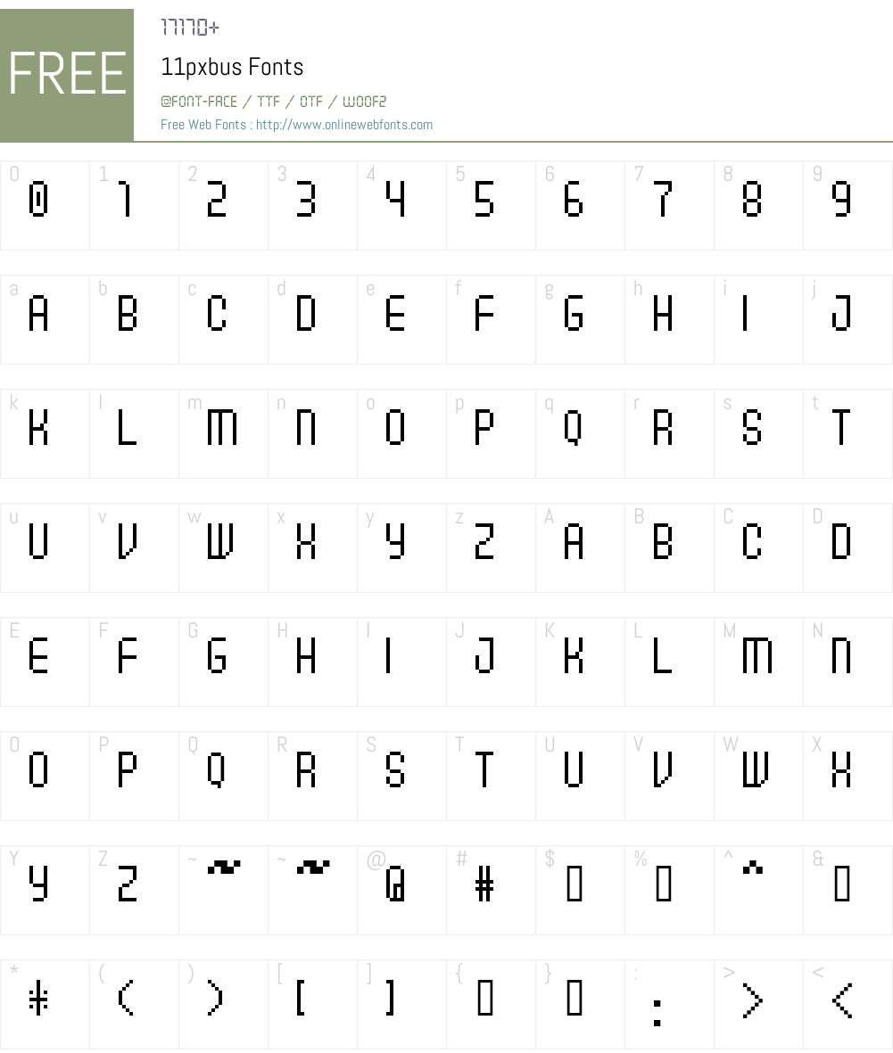 11pxbus Font Screenshots