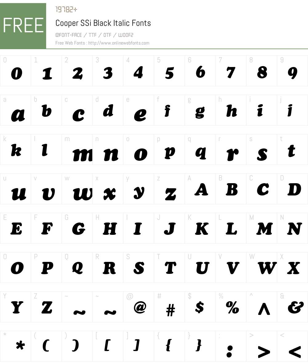 Cooper SSi Font Screenshots