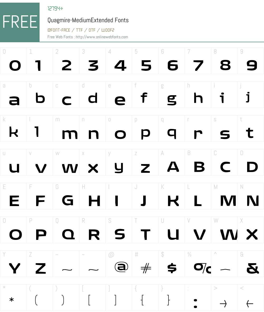 Quagmire Font Screenshots