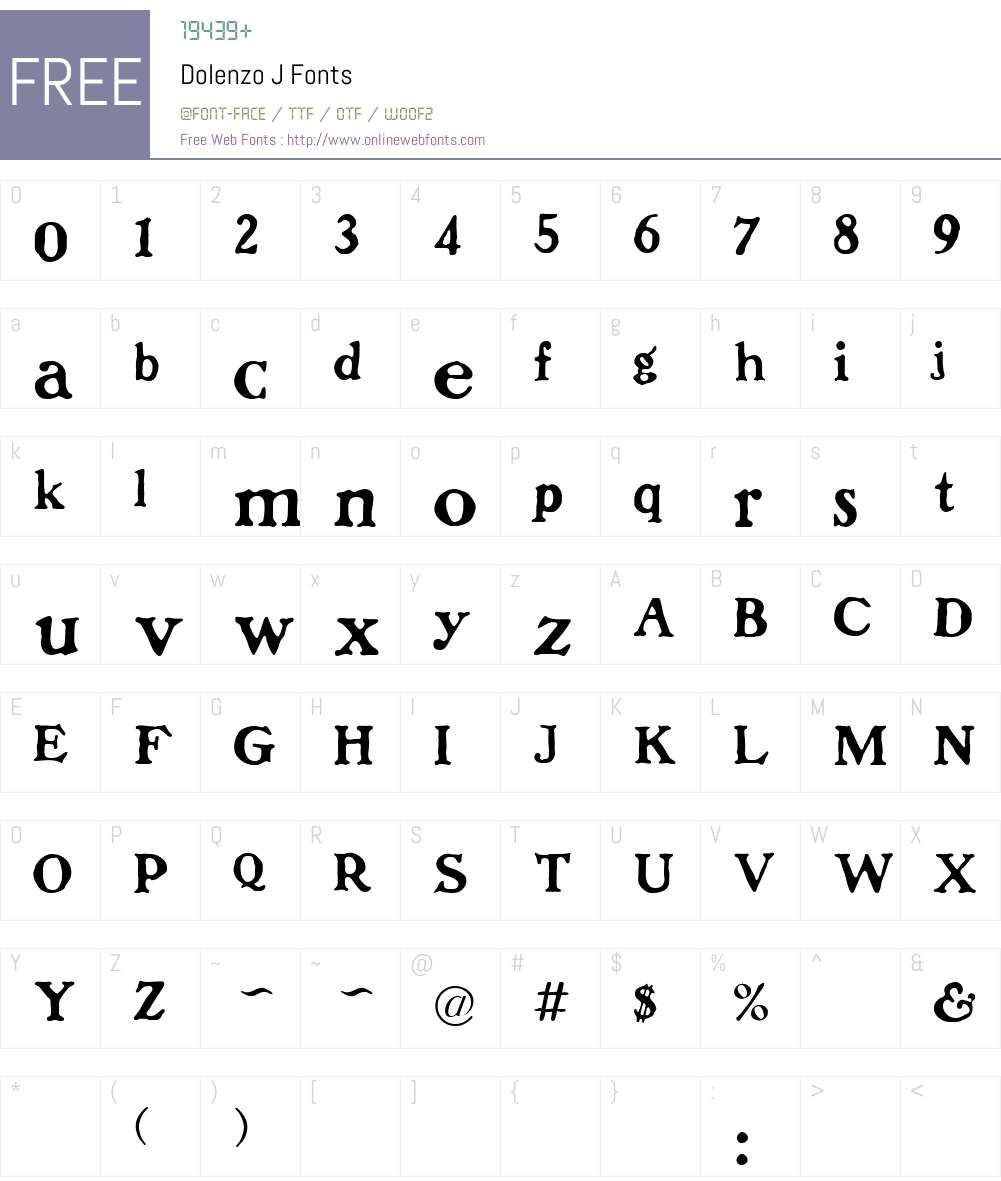 Dolenzo J Font Screenshots