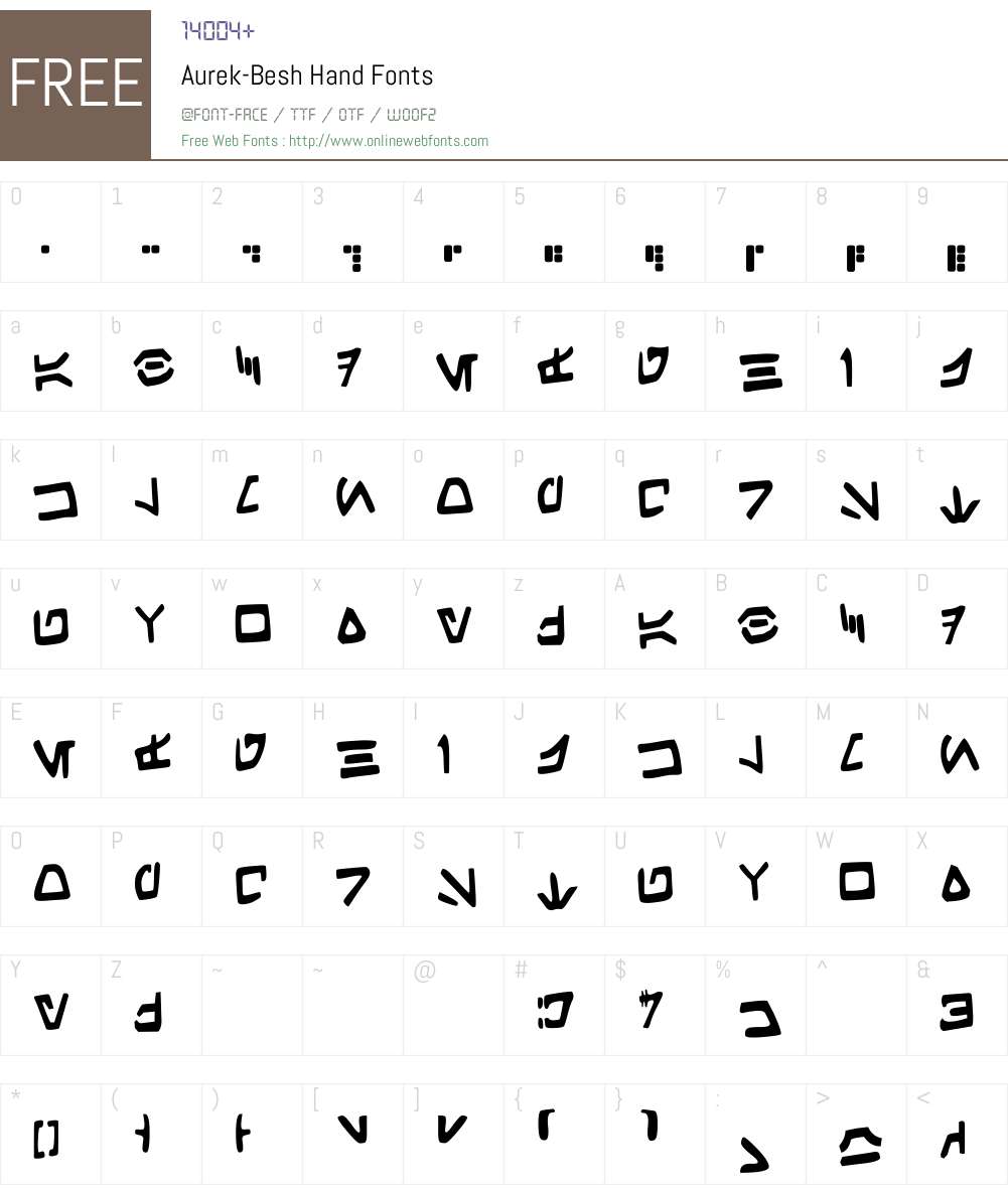 Aurek-Besh Hand Font Screenshots