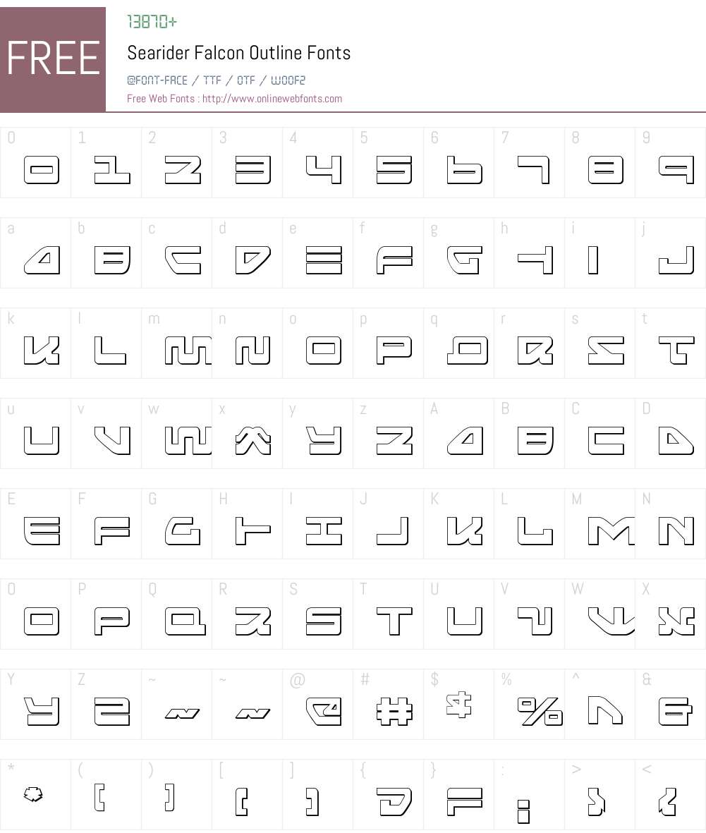 Searider Falcon Outline Font Screenshots