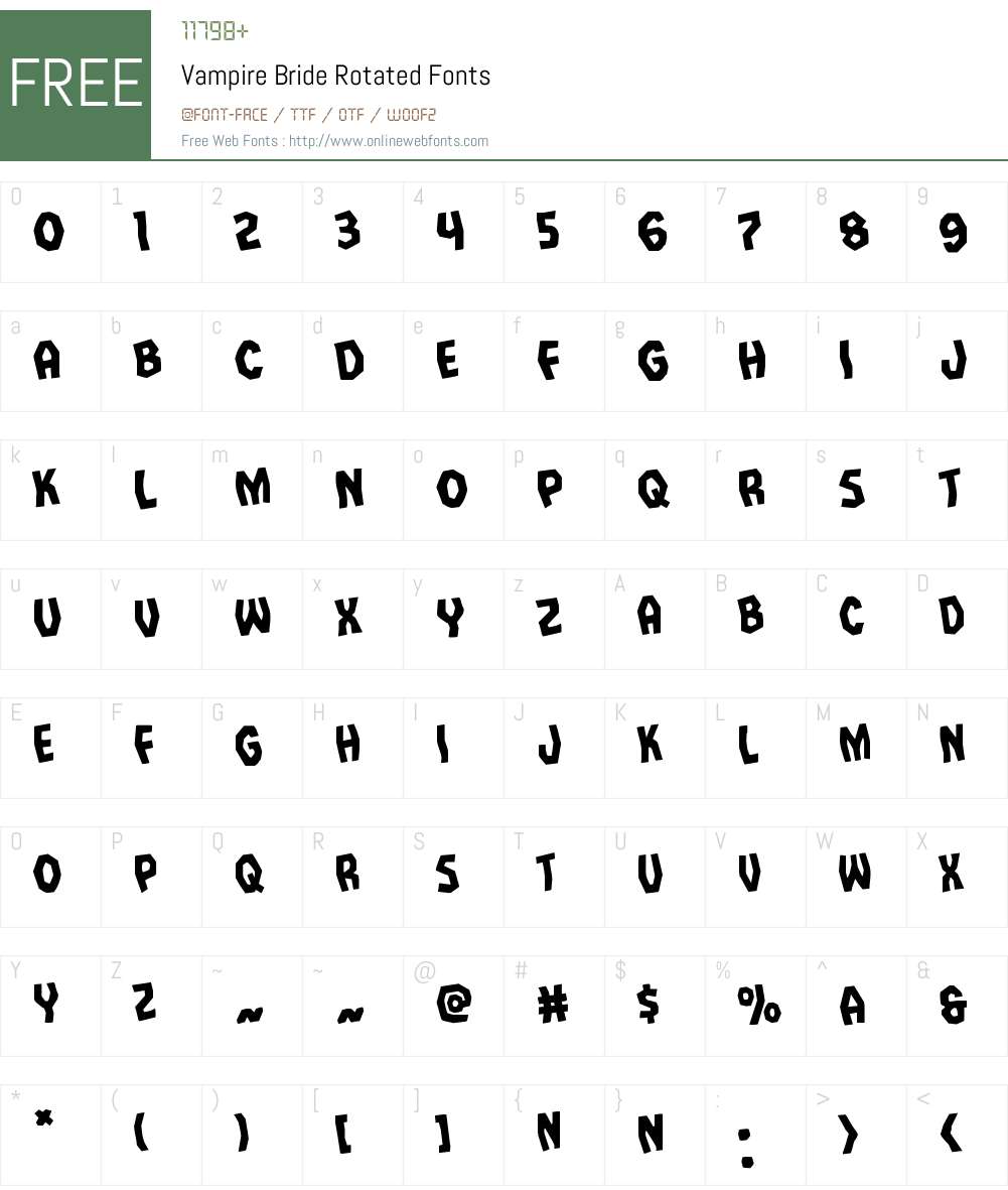 Vampire Bride Rotated Font Screenshots