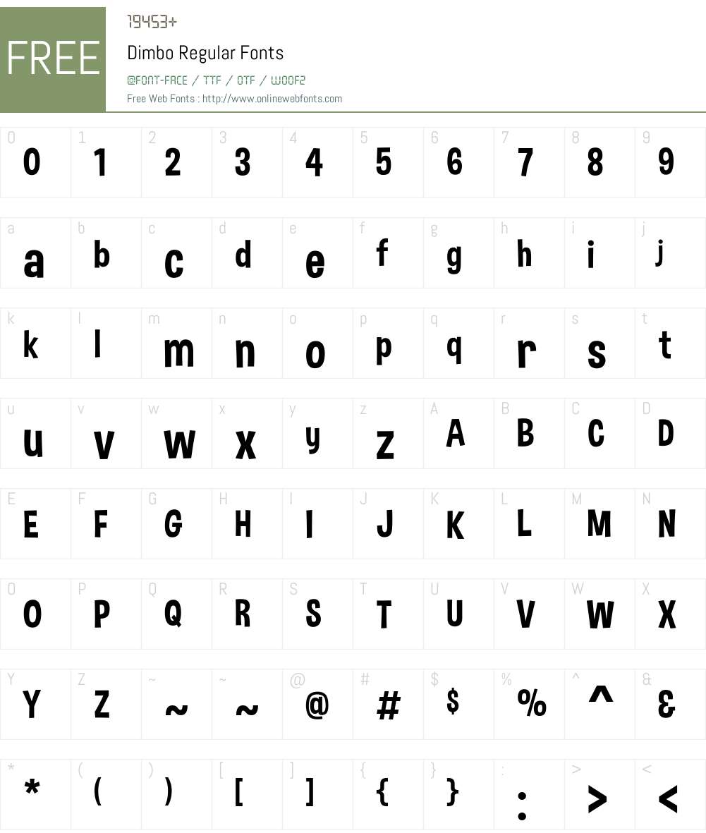 Dimbo Font Screenshots