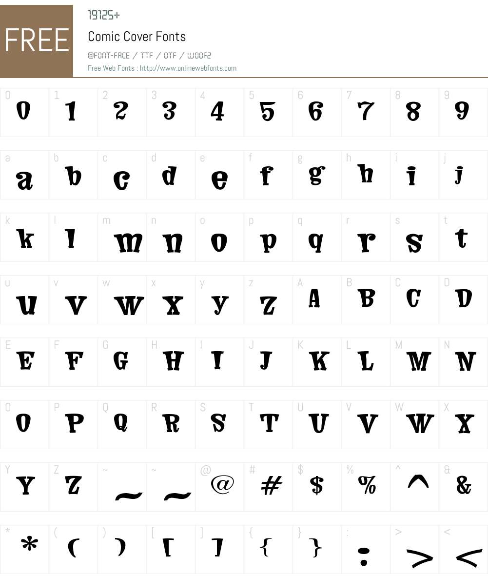 Comic Cover Font Screenshots