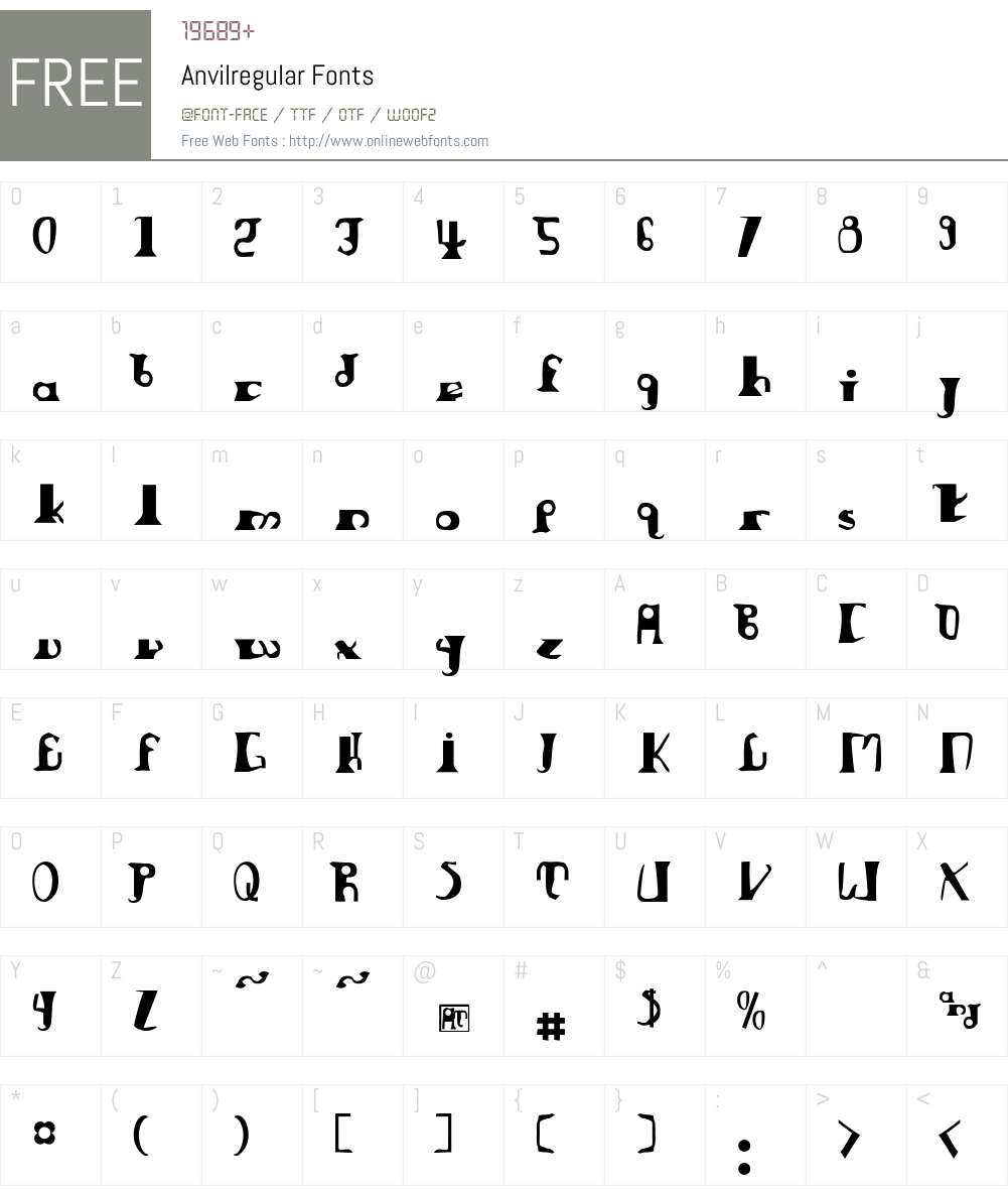 Anvilregular Font Screenshots