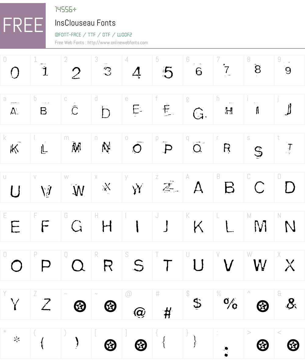 InsClouseau Font Screenshots