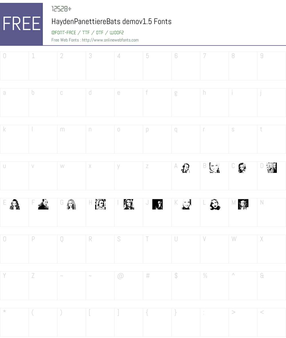 HaydenPanettiereBats demov1.5 Font Screenshots