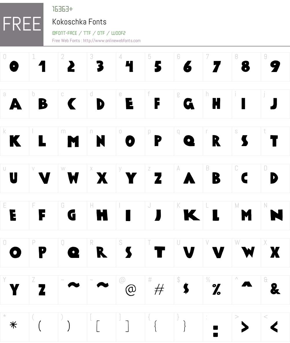 Kokoschka Font Screenshots