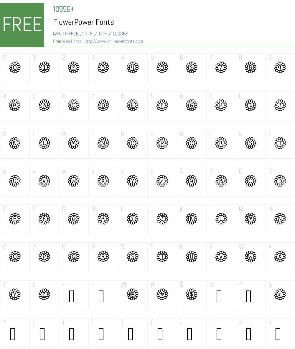 FlowerPower Font Screenshots