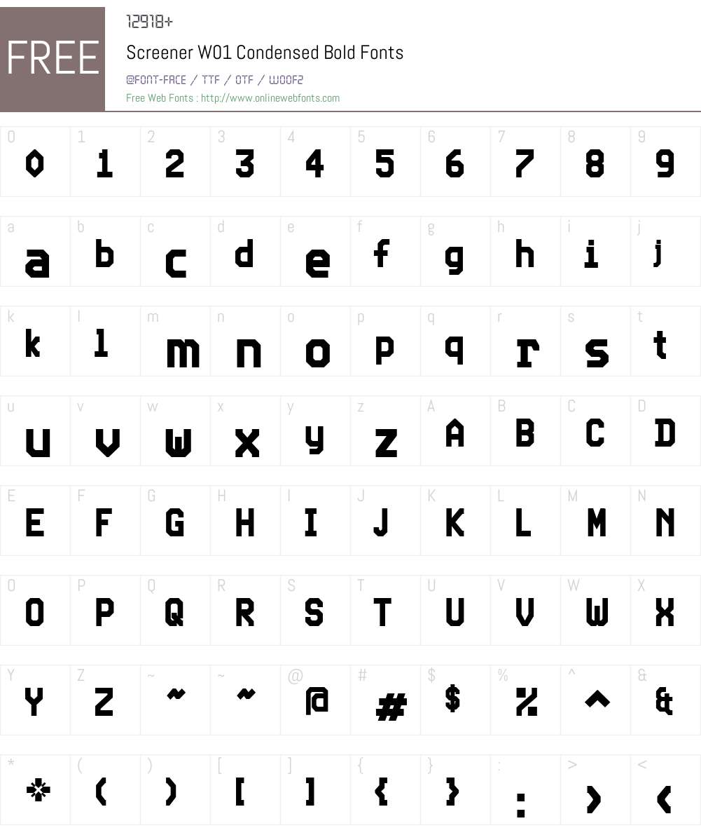 ScreenerW01-CondensedBold Font Screenshots