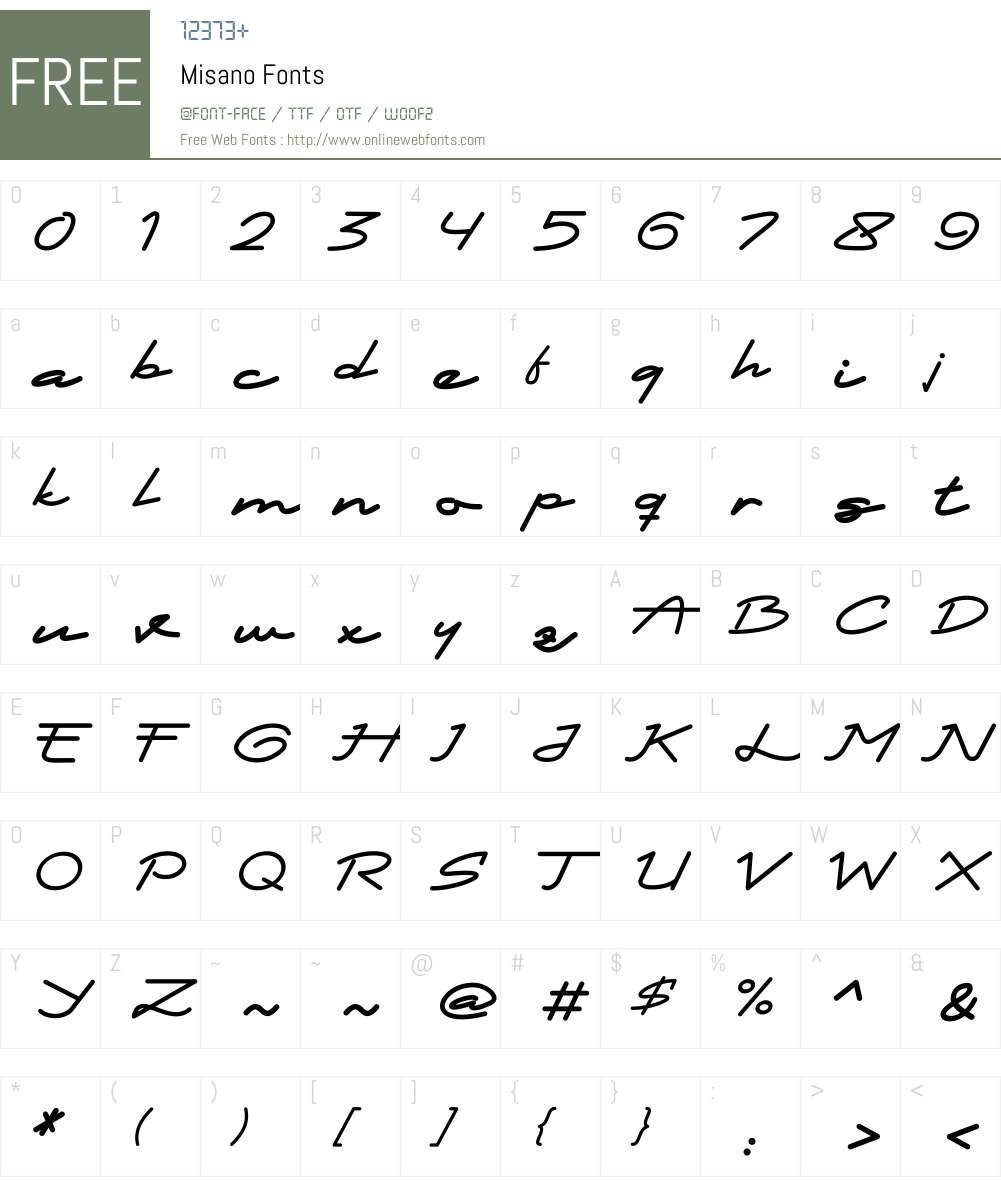 Misano Font Screenshots