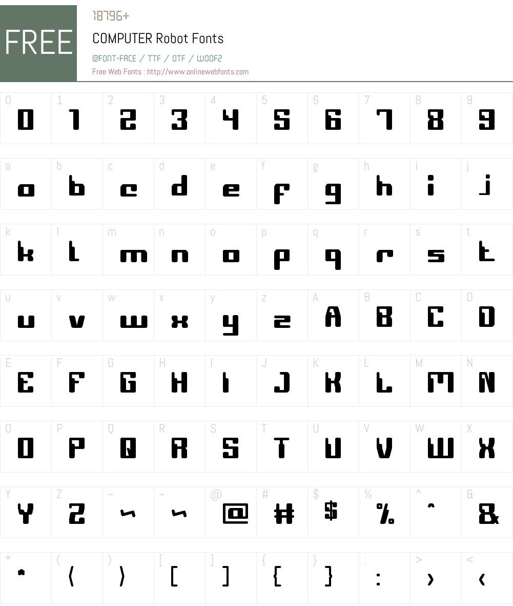 COMPUTER Robot Font Screenshots