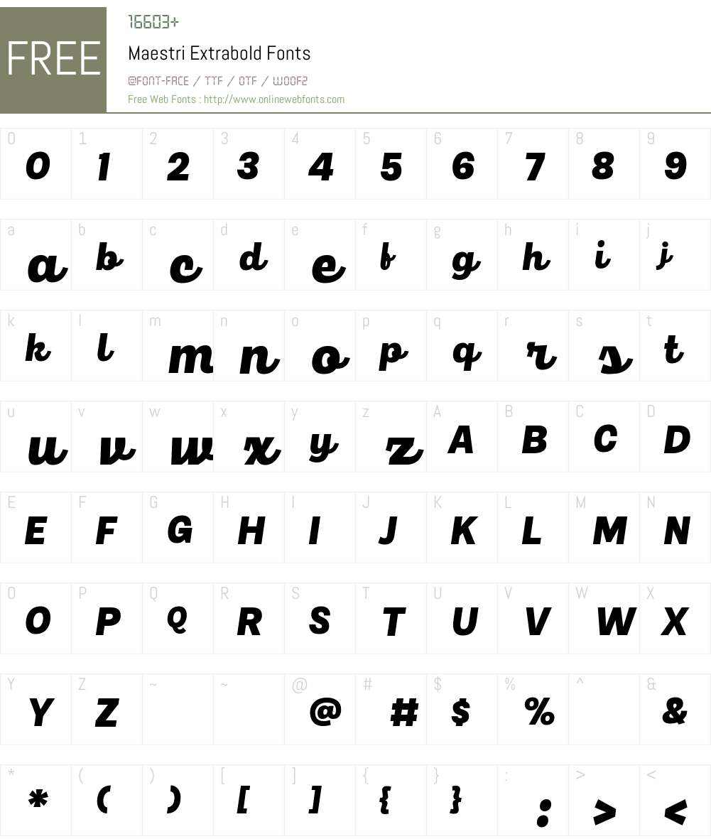 Maestri Font Screenshots