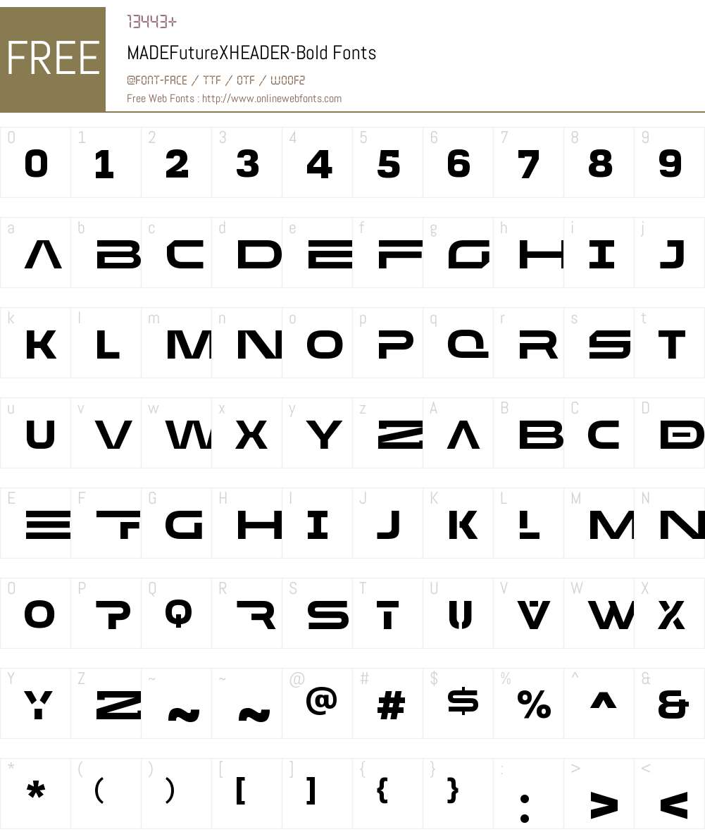 MADE Future X HEADER Font Screenshots