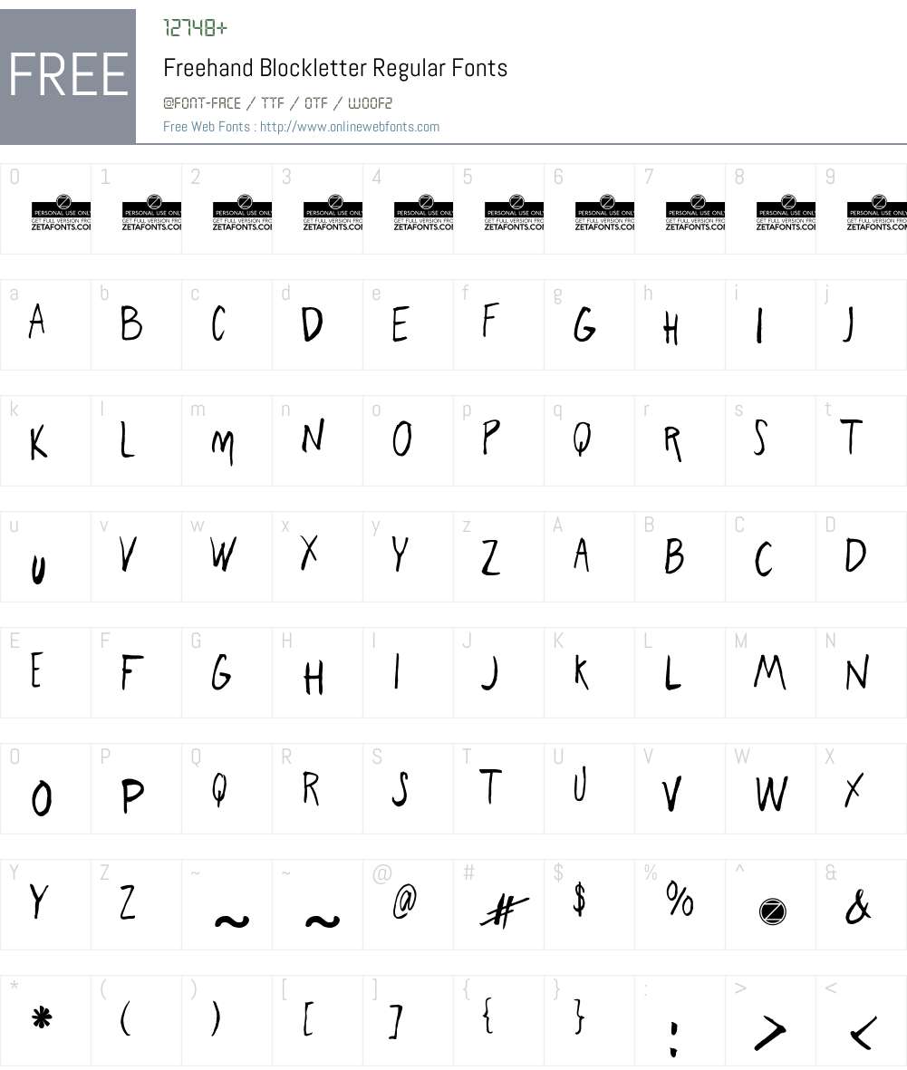 Freehand Blockletter Font Screenshots