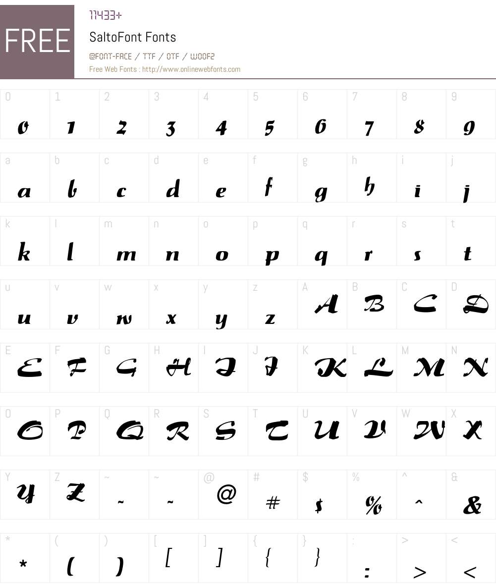 Salto Font Screenshots