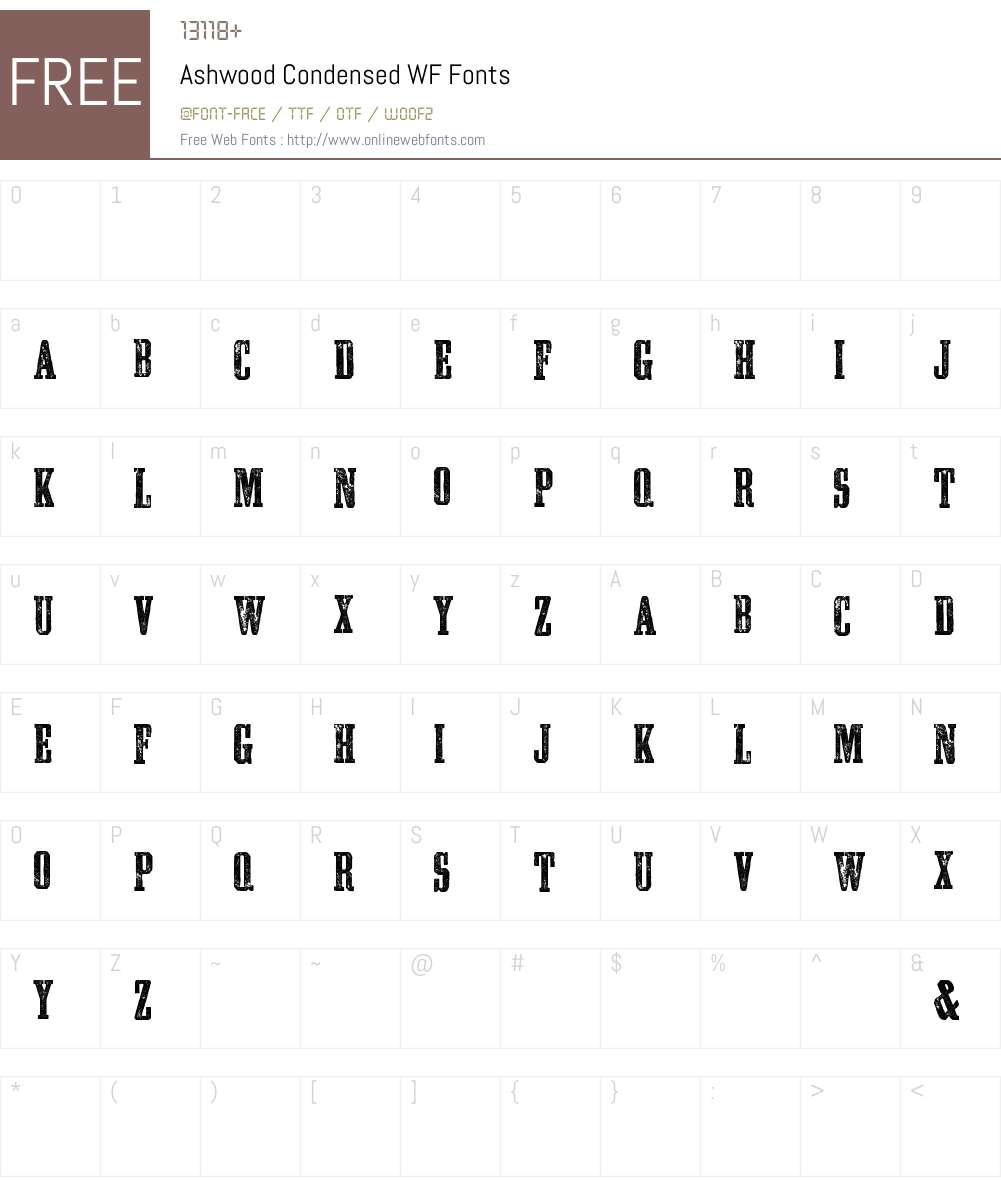 Ashwood Condensed WF Font Screenshots