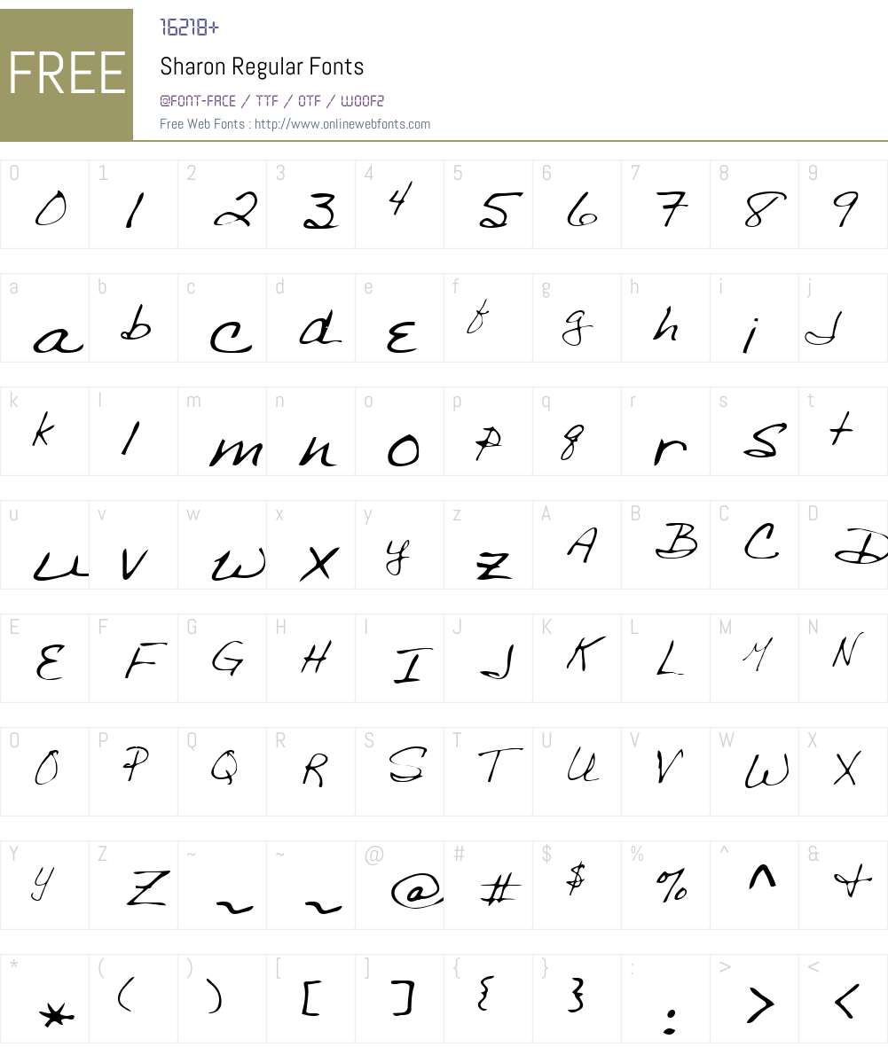 Sharon Font Screenshots