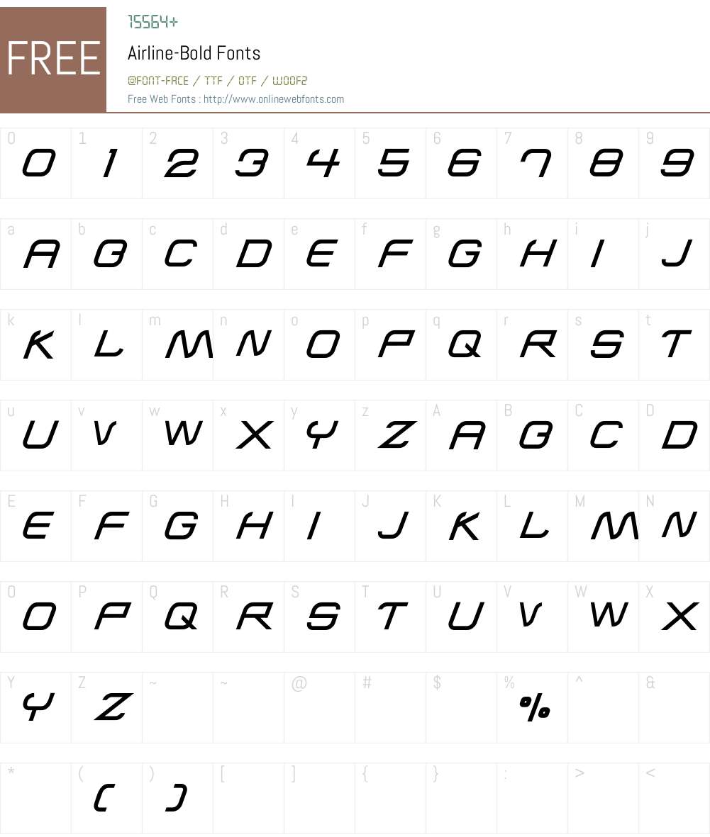 Airline Font Screenshots