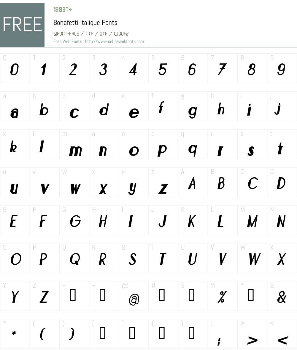 Bonafetti Font Screenshots