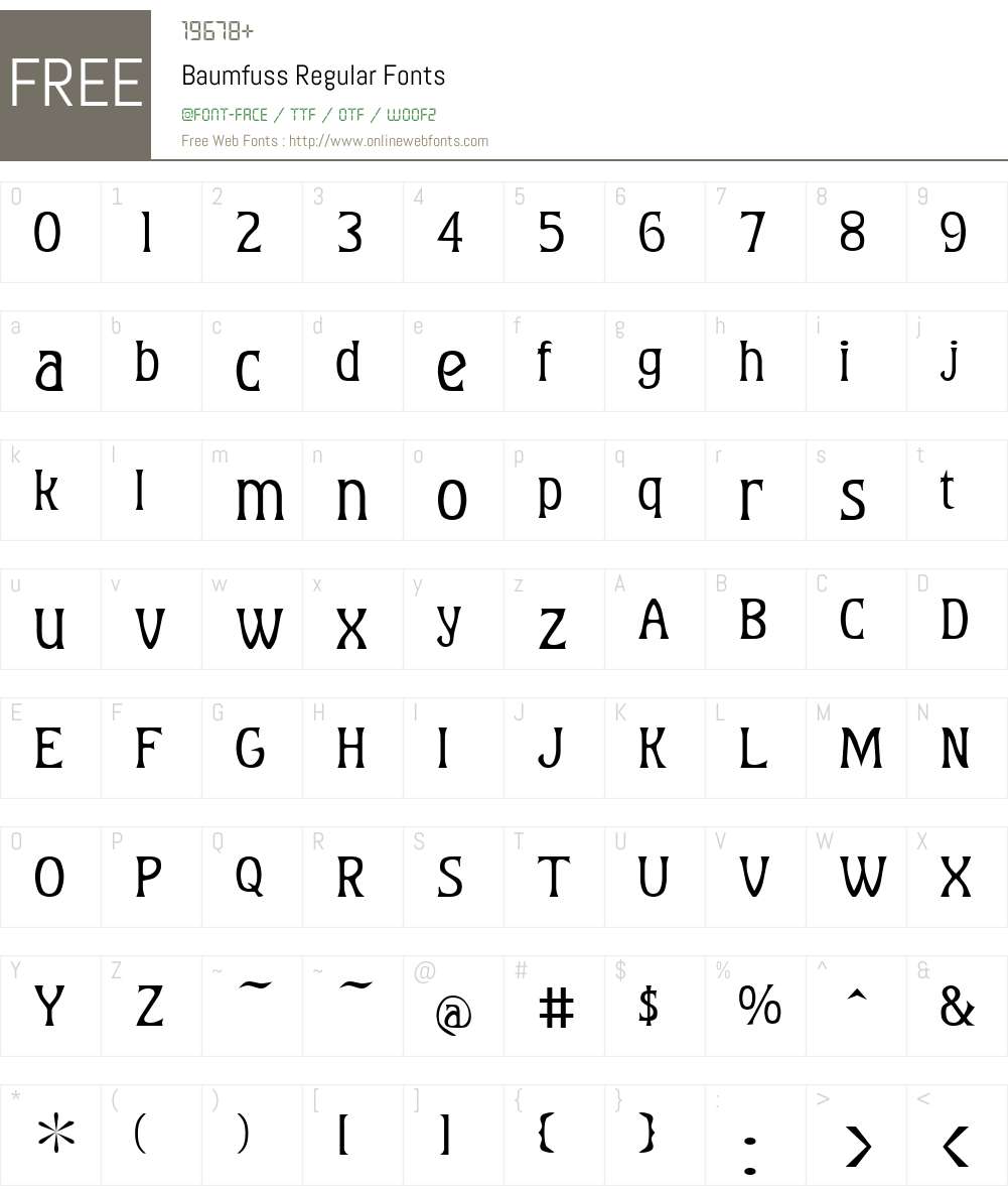 Baumfuss Font Screenshots
