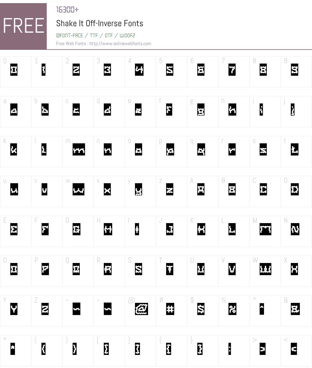Shake It Off-Inverse Font Screenshots