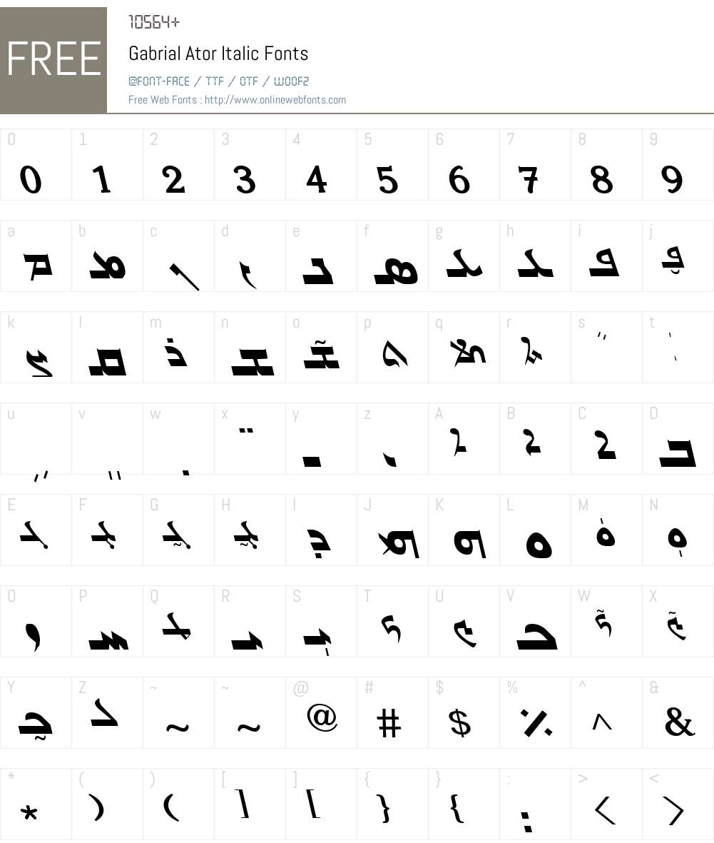 Gabrial Ator Font Screenshots