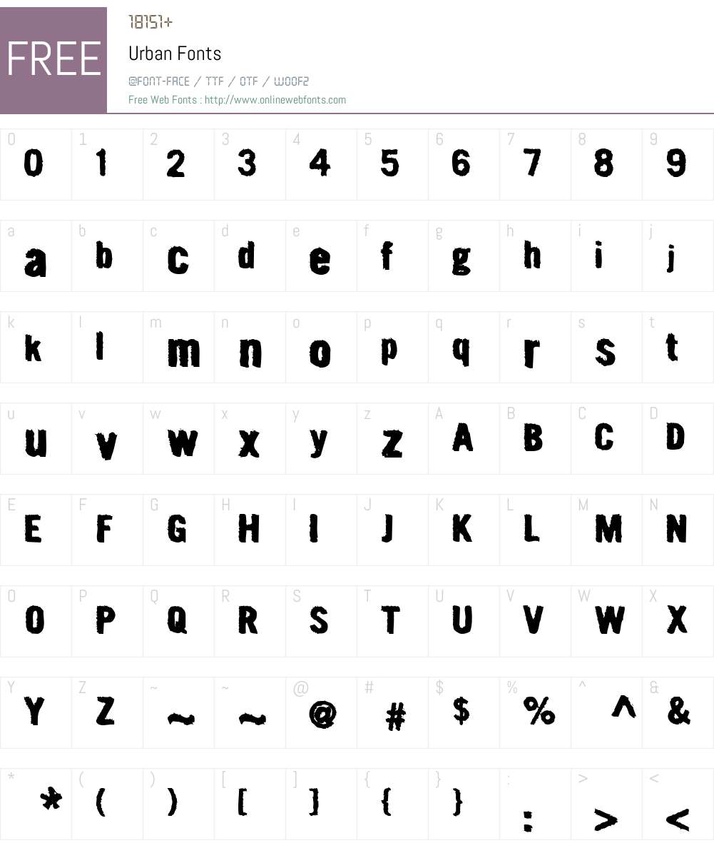 Urban Font Screenshots