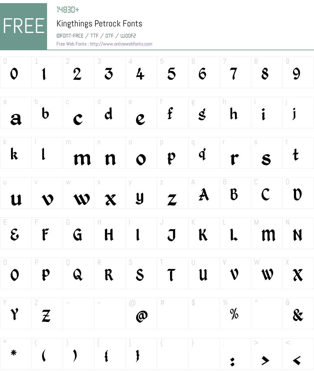 Kingthings Petrock Font Screenshots