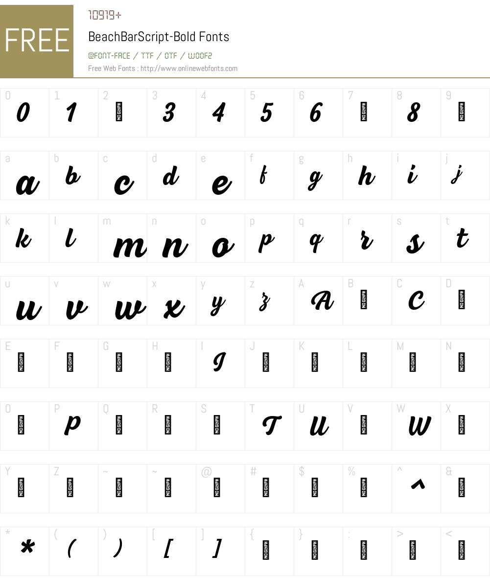 BeachBarScript-Bold Font Screenshots