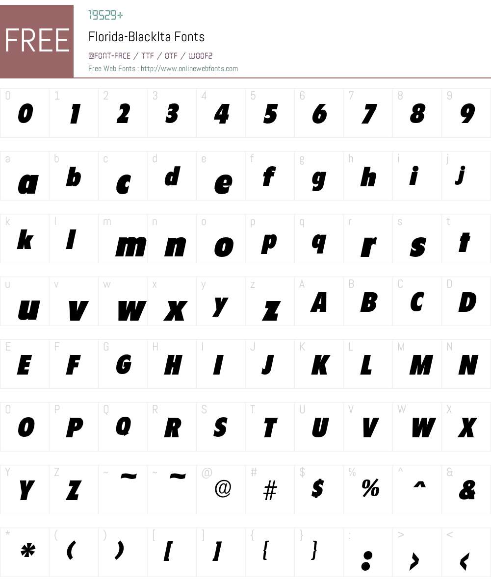 Florida-BlackIta Font Screenshots