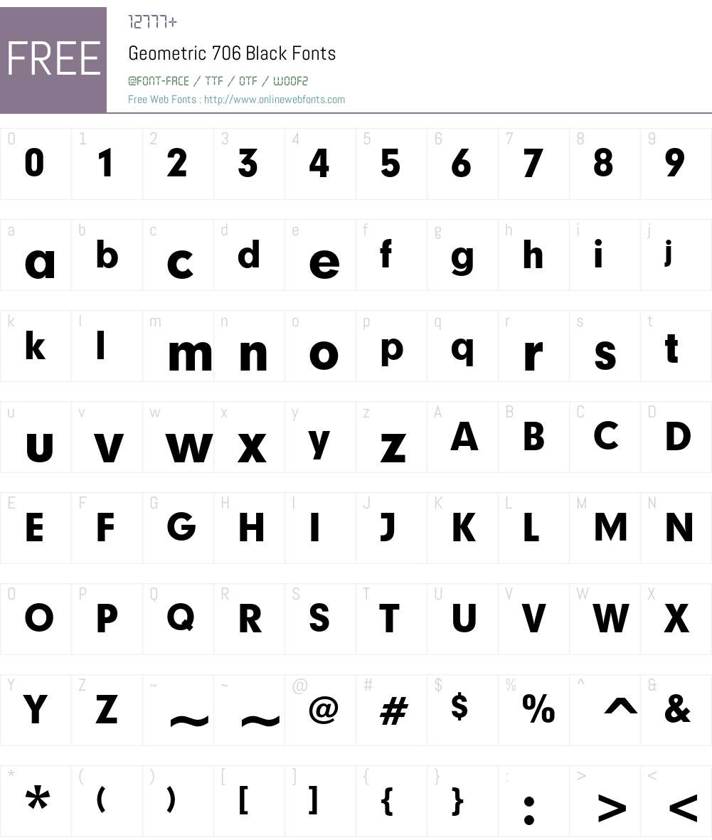 Geometric 706 Font Screenshots