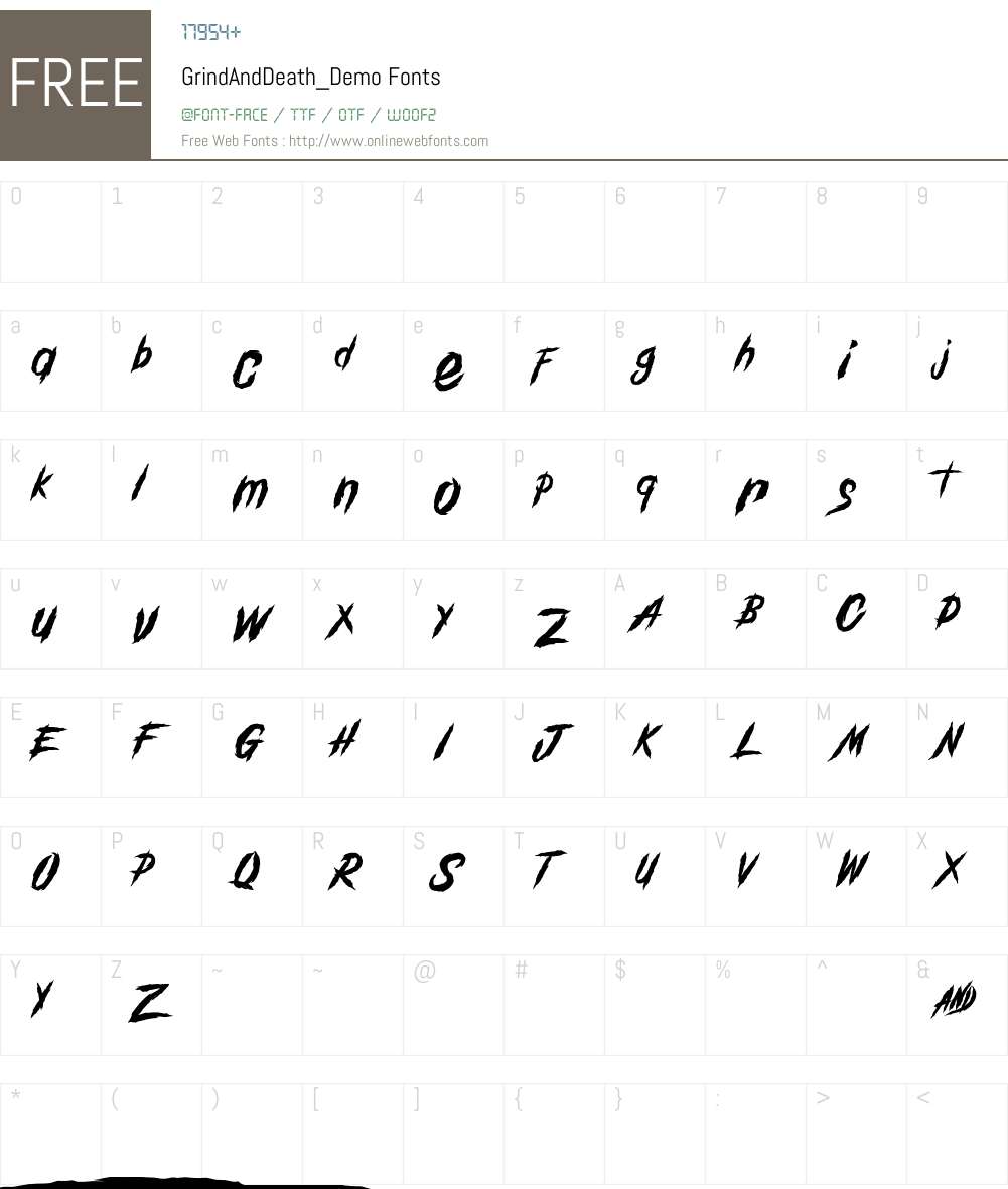 GrindAndDeath_Demo Font Screenshots