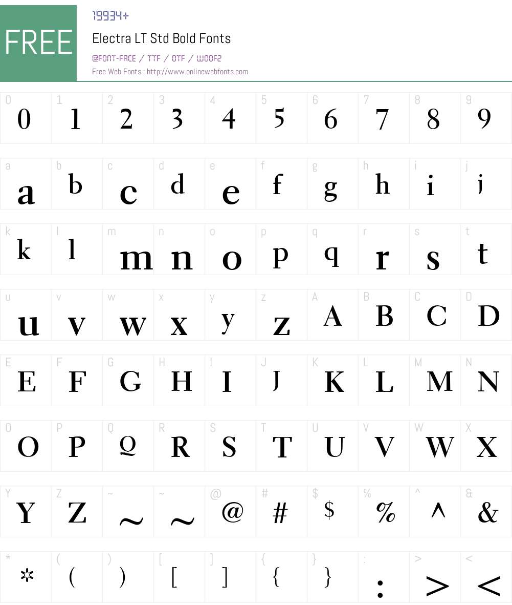 Electra LT Std Font Screenshots